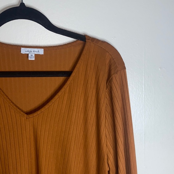 Burnt Ochre Short Sleeved Henley Top